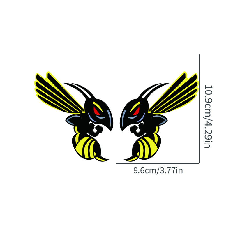 A Pair Of Big Yellow Honey Bee Personality Creative Pattern Car Stickers Electric Motorcycle Decoration Modified Stickers Reflective Car Stickers araiparadise