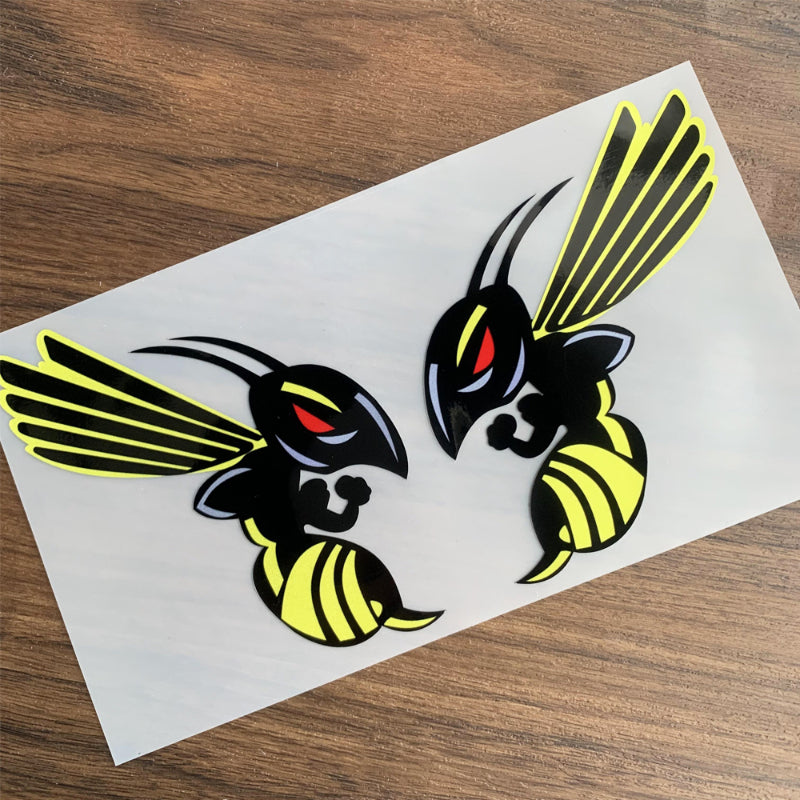 A Pair Of Big Yellow Honey Bee Personality Creative Pattern Car Stickers Electric Motorcycle Decoration Modified Stickers Reflective Car Stickers araiparadise