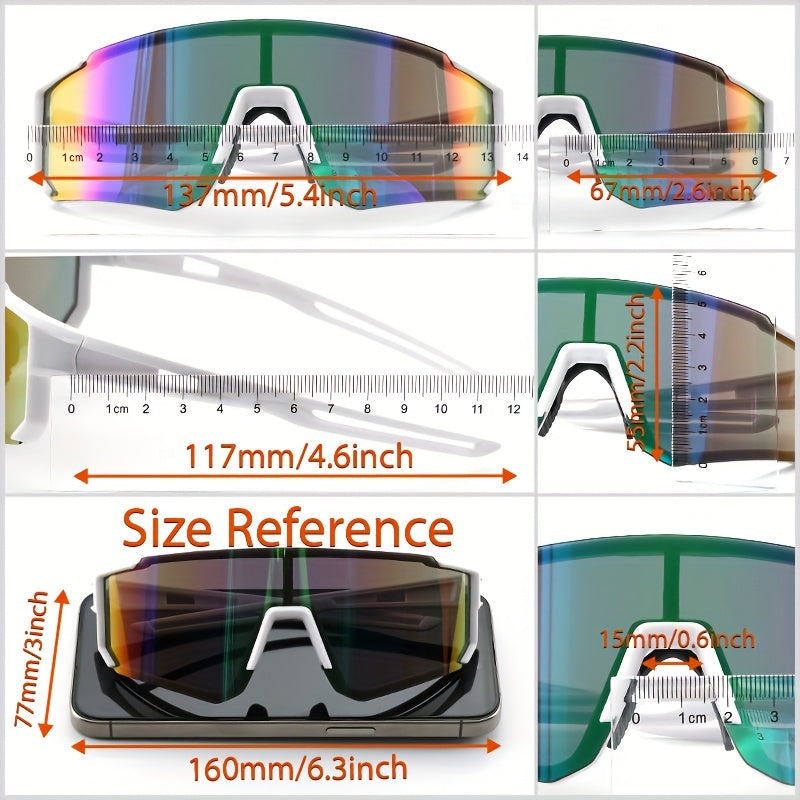 1pair Of Men's Sports Fashion Glasses With Coating Lenses, For Outdoor Riding, ideal choice for gifts araiparadise